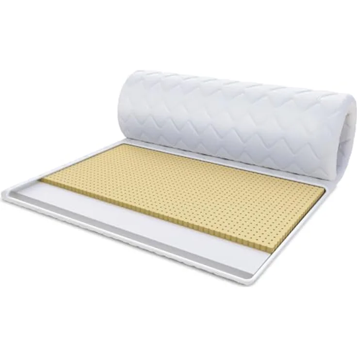FDM Topper 90x200 cm, Latex-Kaltschaum Matratzenauflage mit 5 cm Latexschaum H2 und antiallergischem Premium Bezug