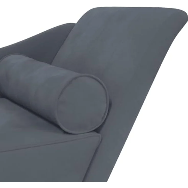 vidaXL Chaiselongue mit Kissen Dunkelgrau Samt 4007589 – Bild 5