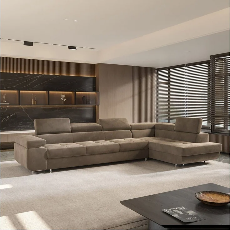 Masseno Ecksofa VICENTE mit Schlaffunktion L-Form, Sofa mit Bettkasten – Bild 1