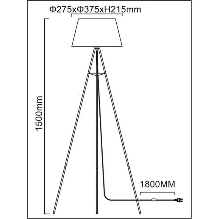 TRANGO LED Stehlampe, 1522BL Tripod Stehleuchte *BROWNIE* inkl. E27 LED Leuchtmittel warmweiß - mit Stofflampenschirm in Braun - Lampenstativ Dreibein - Höhe: 150cm, Wohnraum - Schlafraum - Standlampe - Stehlampe Design zeitlos – Bild 4