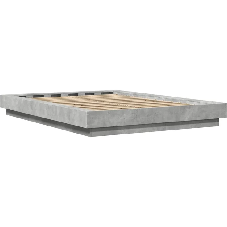 vidaXL Bettgestell Betongrau 140x200 cm Holzwerkstoff 3281192 – Bild 6