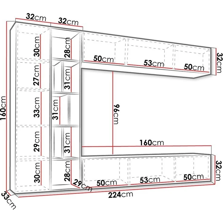 Wohnwand Kodita (Farbe: Cashmere + Eiche Cremona) – Bild 3