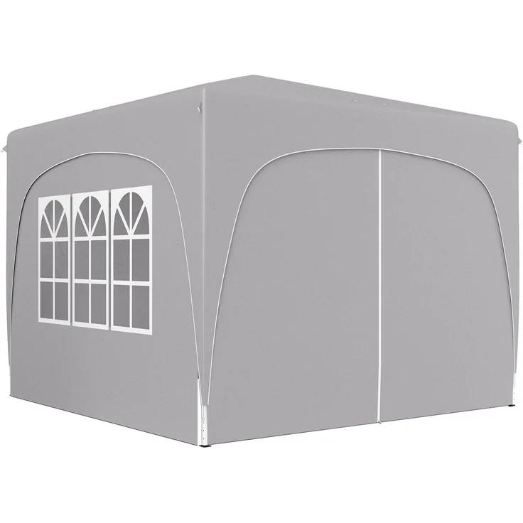 Klappbarer Gartenpavillon 3x3m mit verstellbarer Höhe, 300.0×300.0×273.0cm, Grau, MELAYR – Bild 2