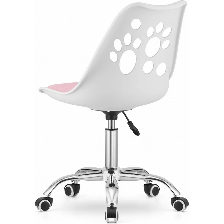 Valora PRINT Drehstuhl, ergonomisch, weiß und rosa, für Zuhause – Bild 3