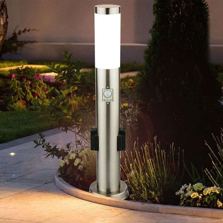 LED Stehleuchte, Bewegungsmelder, 2 Steckdosen, H 60 cm – Bild 10