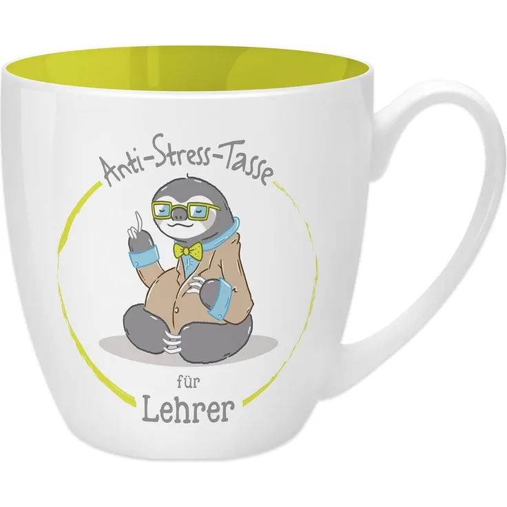 GRUSS & CO Anti-Stress-Tasse Motiv "Lehrer" | Tasse mit Spruch, 45 cl, New Bone China | Geschenk Danke | 45495