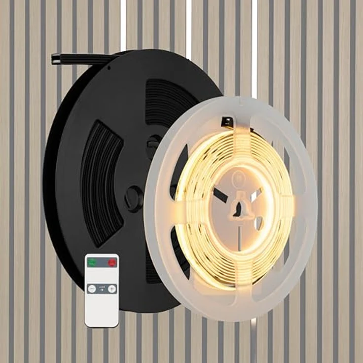 REV LED für Akustikpaneele - 3m, selbstklebend, dimmbar, zuschneidbar, inkl. LED-Profil - unsichtbar in ausgeschalteten Zustand – Bild 2