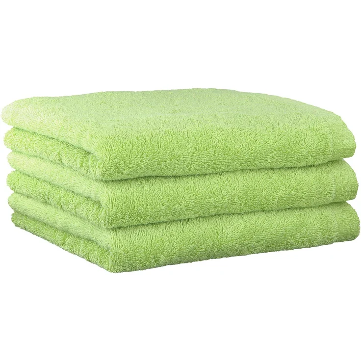 CAWÖ Handtuch, 3er Pack - Lifestyle, Walkfrottier, Baumwolle, einfarbig Pistazie 50x100cm – Bild 1