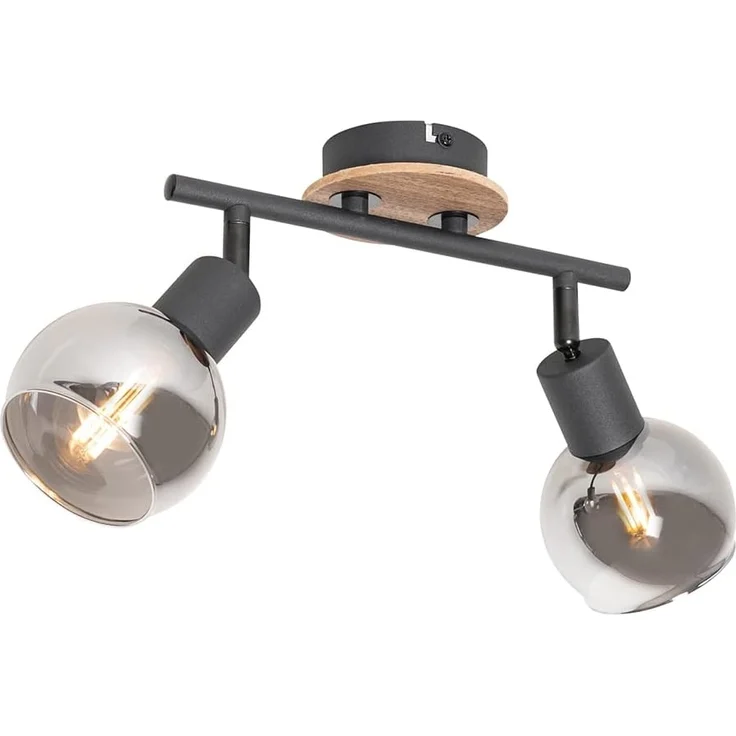 Qazqa LED Aufbaustrahler Vidro, ohne Leuchtmittel, E14, Grau, Modern, Glas, 2-flammig – Bild 8