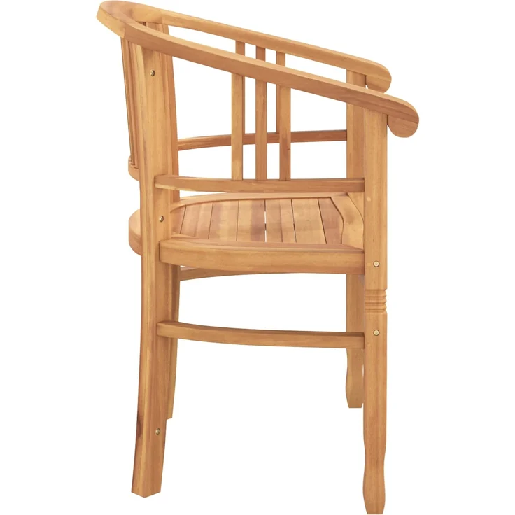 vidaXL Stuhl 2 pcs Braun 63 x 58 x 89 cm Massivholz Teak 42008383 – Bild 5