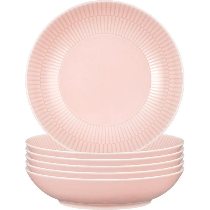Seltmann Weiden Amina Suppenteller, Rosa, Keramik, rund, Ø 21,2 cm, 6er Set, spülmaschinen- und mikrowellengeeignet