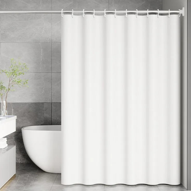 Coradoma Duschvorhang Badewannenvorhang 180x200cm inkl. Ringe für Dusche Vorhang, Breite 180cm, Höhe 200cm, wasserabweisend, anti-bakteriell