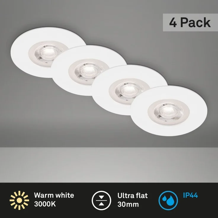 Briloner LED-Einbauleuchten Kulana 4er Set Mini 4,9W, 480lm weiß – Bild 3