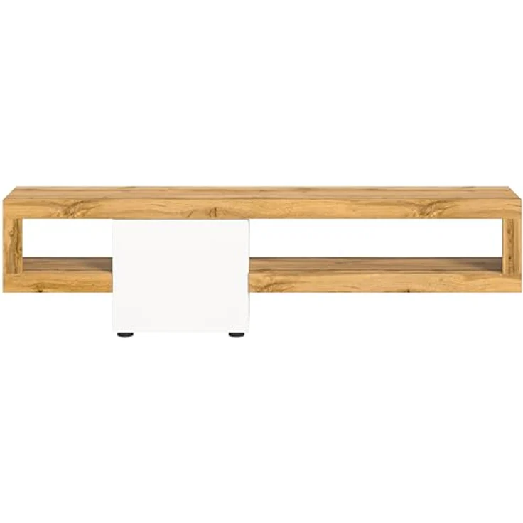 Xonox Lowboard, Weiß, Holzwerkstoff mit Push-to-Open-Technologie, 190x51x30 cm, ideal für Wohnzimmer – Bild 4
