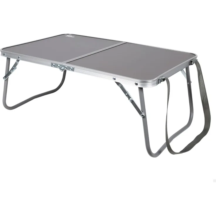 AKTIVE Klappbarer niedriger Tisch, 60 x 40 x 25 cm, Anthrazit, Mit Sicherheitsschloss, Aluminiumstruktur, Tischplatte aus MDF-Holz, Tragkraft 20 kg, Griff und Tragegurt, Camping- und Strandzubehör (63015)