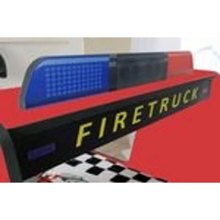 Autobett Kinderbett 90x200 Feuerwehrbett "Rio Firetruck" Hochglanz mit LED Leuchte Rot – Bild 6