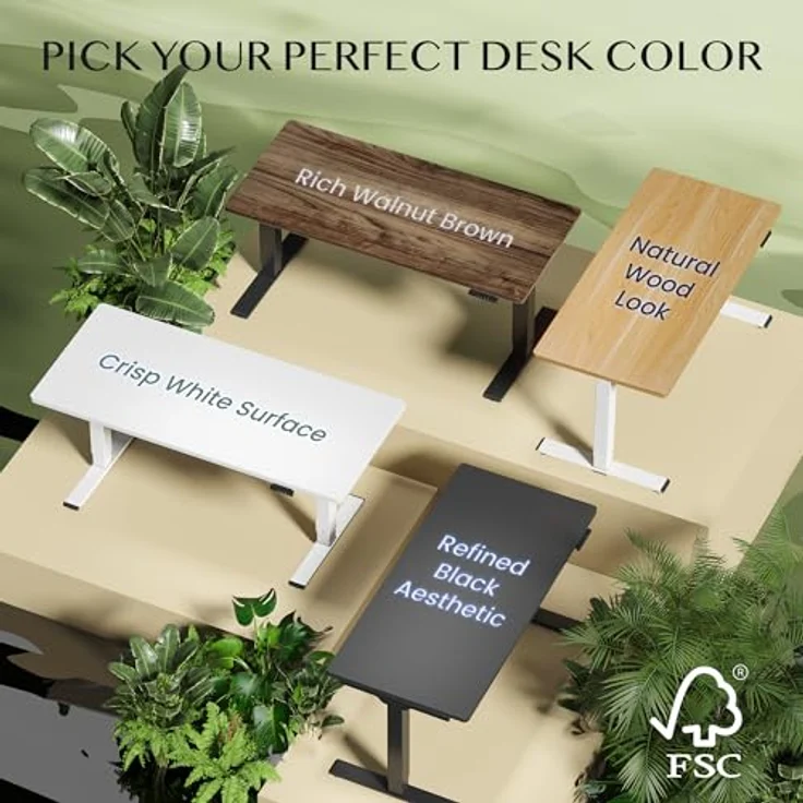 FLEXISPOT Höhenverstellbarer Schreibtisch mit 2 Motoren & 25MM einteiliger Tischplatte,ergonomischer Bürotisch - 120x80 cm Walnussbraun, schwarzes Gestell – Bild 14