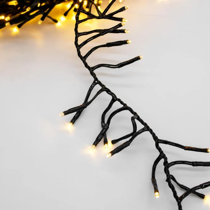 Spetebo LED-Lichterkette Büschel Lichterkette für Außen warm weiß, mit Timer und Netzstecker – Bild 4