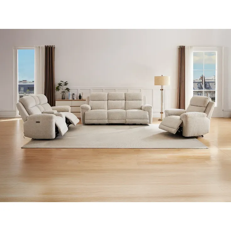 Vente-unique - KELUNO Couchgarnitur mit Sessel Stoff Beige - B 98 cm x H 104 cm x L 110 cm203 cm228 cm – Bild 2