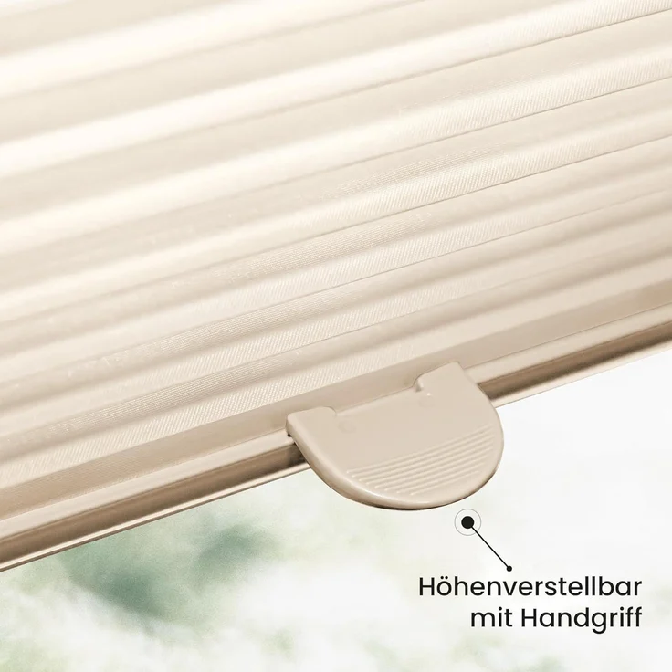 Sonello Plissee Klemmfix ohne Bohren 85x120 cm Hellcreme Faltrollo Plisseerollo Jalousie für Tür & Fenster Blickdicht Sichtschutz Sonnenschutz Fertifplissee Rollo – Bild 4