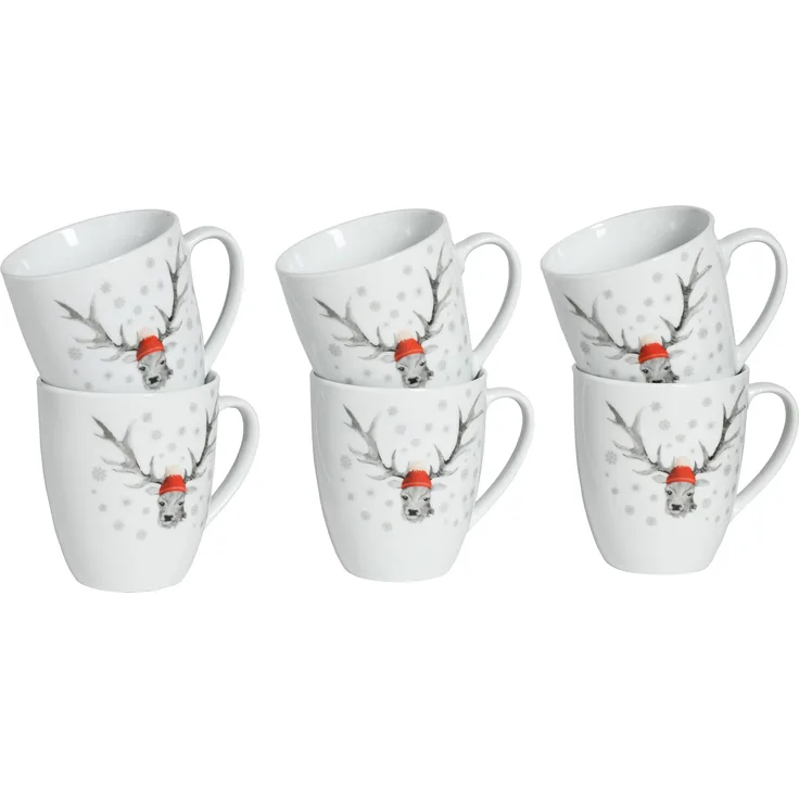 Hirsch (Form Luna), Kaffeebecher 6-tlg (mo)