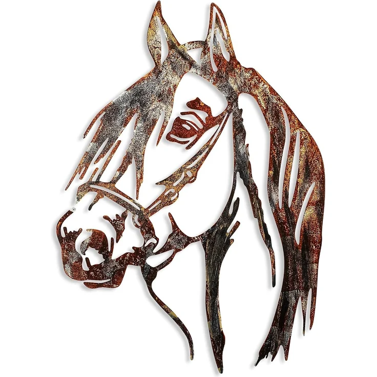 Wallity 'Horse - 3' Dekoratives Wandaccessoire aus Metall, Mehrfarbig, 53 x 38 cm – Bild 1