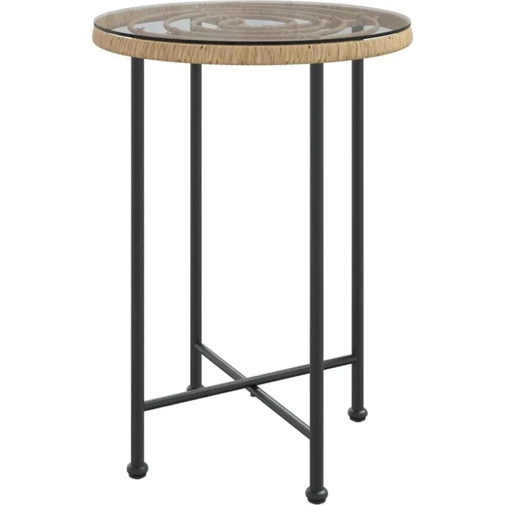 vidaXL Esstisch Ø55 cm Hartglas und Stahl 319434