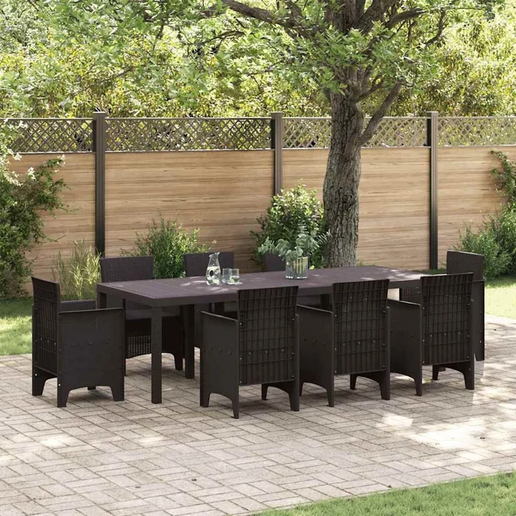 vidaXL Gartentisch Braun 250 x 100 x 73 cm Poly-Rattan 871693 – Bild 1