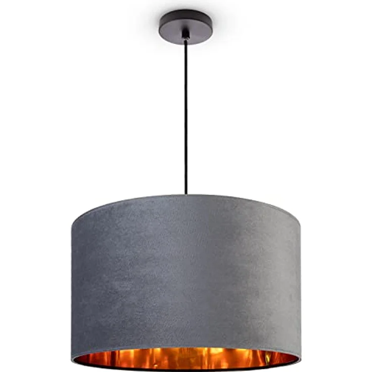 Paco Home Pendelleuchte Velours E27, unifarben, Dreibein für Wohnzimmer, inklusive fischer® Dübel und Schrauben – Bild 1