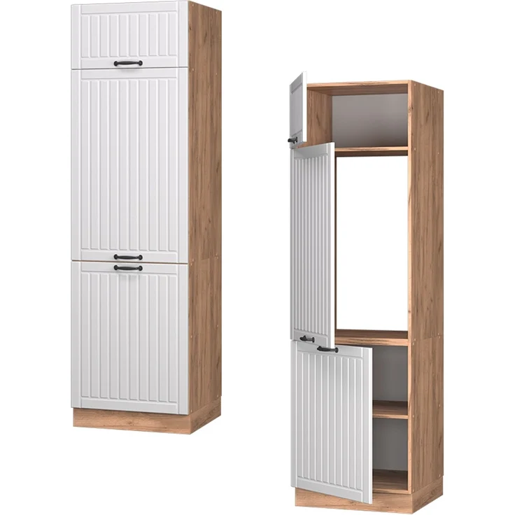 Kühlumbauschrank Fame-Line Weiß Landhaus 60 cm Vicco – Bild 5