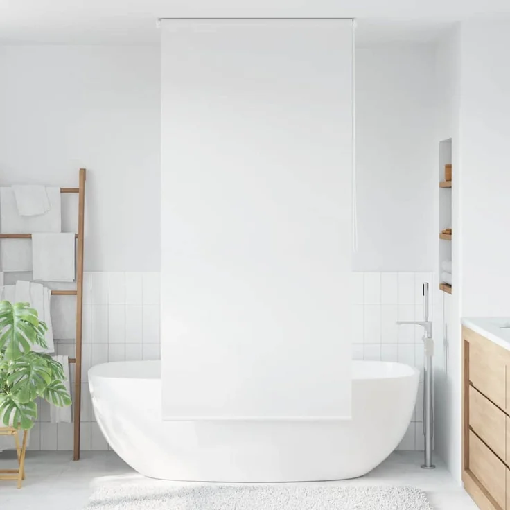 Duschrollo | Duschvorhang 100x240 cm Weiß – Bild 1