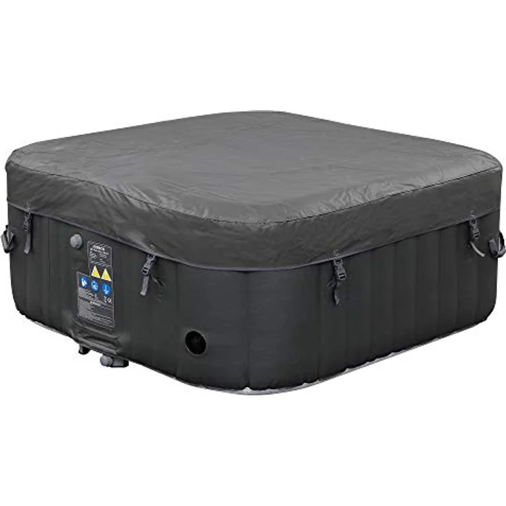 Arebos Aufblasbarer Spa Pool 4 Personen, 154x154cm, 100 Massagedüsen, regulierbare Wärme bis 40°C, 600 Liter, für drinnen und draußen – Bild 5