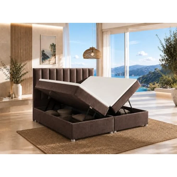 Best for Home Boxspringbett mit Bettkasten Trinity K-10 Bonellfederkern inkl. 7 cm Topper (Bonell-Matratze, gepolstertes Kopfteil, Doppelbett versch. Größen, 140x200 160x200 180x200 200x200 cm), Handwerksqualität, TOP Preis-Leistungs-Verhältnis – Bild 4