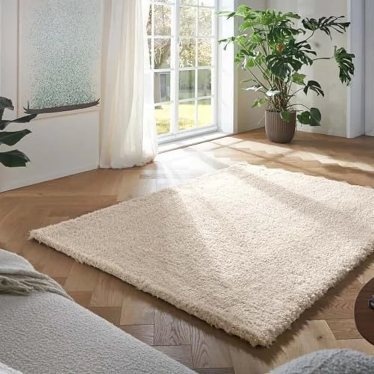 TaraCarpet Flokati-Teppich TaraCarpet Flokati Premium Langflorteppich Shaggy, rechteckig, Höhe: 52 mm, Flokati Hochflor Langflor weich beige Wohnzimmer Schlafzimmer 60x120 – Bild 1