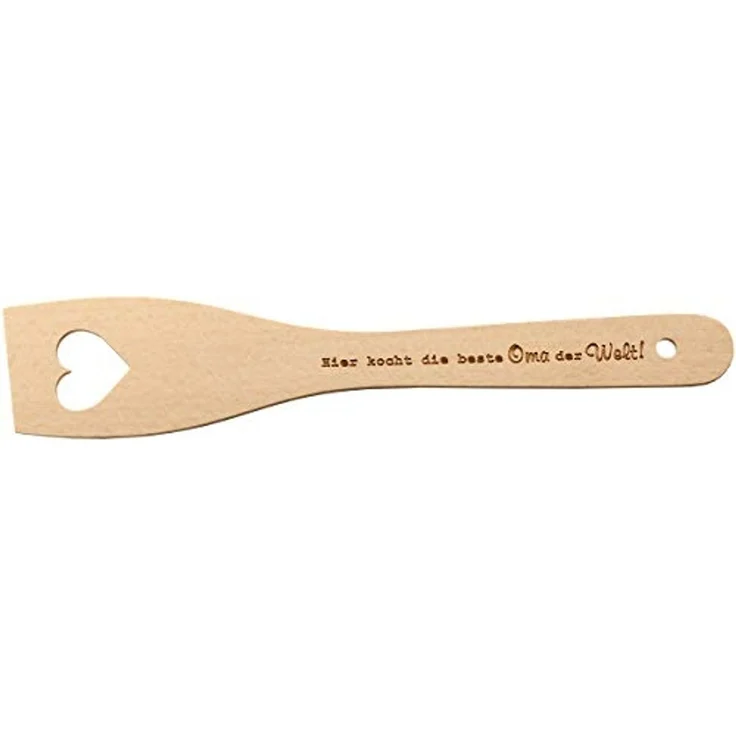 Spruchreif® Pfannenwender Pfannenwender aus Holz mit Herz und Gravur · Geschenk für Mama und Oma – Bild 1