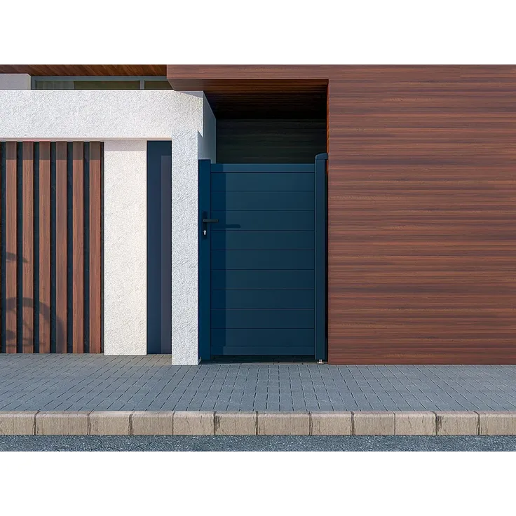 Vente-unique - NAZARIO Pedestrian gate Metall Grau - B 4,6 cm x H 161 cm x L 100 cm