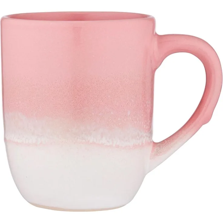 Ladelle Becher CAFE Becher mit Henkel schattiert pink 0,3 l, Stoneware, Cafe Ombre Pink Mug 12x8x10cm