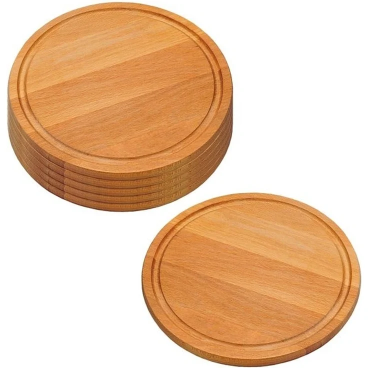 6 Vesperteller mit Saftrille, Buche - Ø 25cm, Stärke 1,5cm – Bild 2