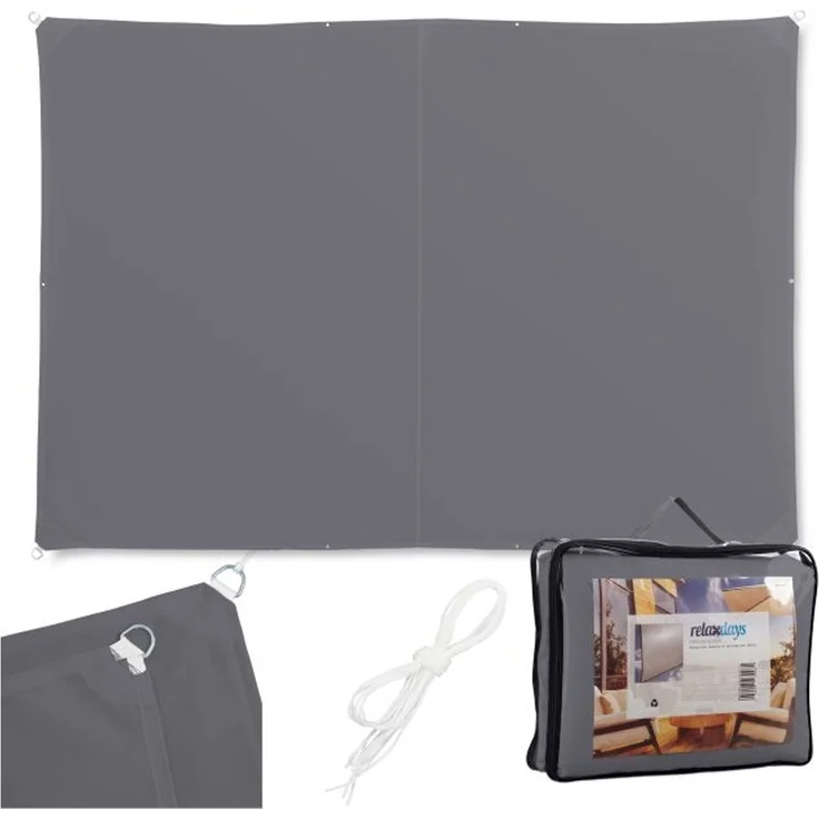 Relaxdays Rechteckiges Sonnensegel grau – Bild 1