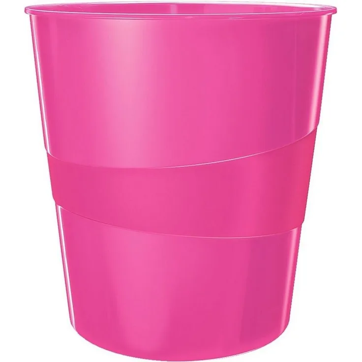 Leitz Papierkorb Wow 15l Polystyren pink metallic