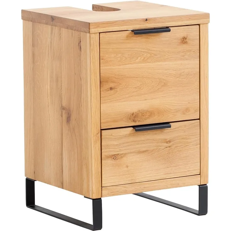 Waschbeckenunterschrank Holz Wildeiche 40x60 cm massivum Sydney schmal Badschrank Unterschrank-Bad Gäste-WC Badezimmerschrank rustikal