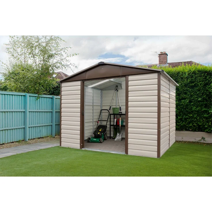Yardmaster Metall-Gerätehaus "Brandenburg 1012", taupe, 10,46 m²,ohne Bodenrahmen – Bild 1