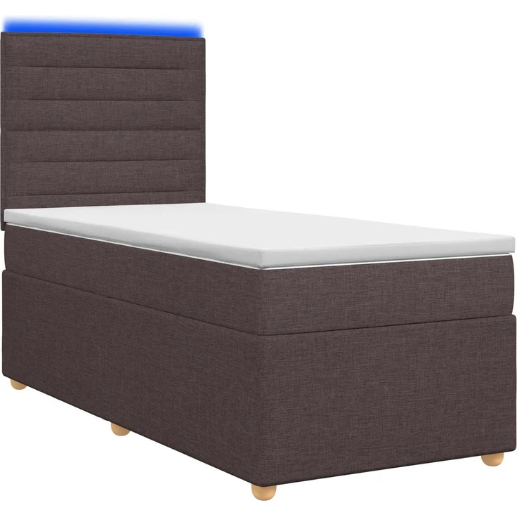 vidaXL Boxspringbett mit Matratze Dunkelbraun 80 x 200 cm Stoff 3455213 – Bild 2