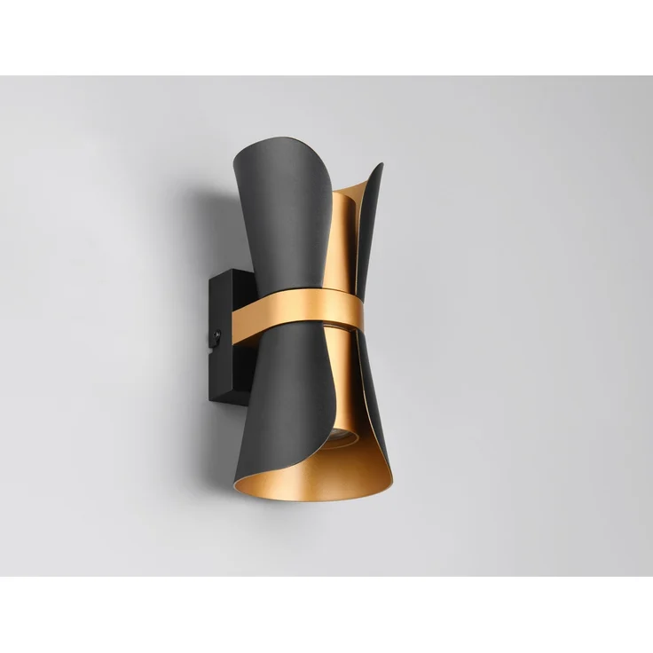 Trio Leuchten LED Wandleuchte Coat GU10 schwarz gold Metall – Bild 7