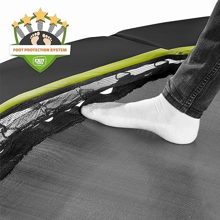 EXIT Silhouette Sports Bodentrampolin Ø 366 cm, mattschwarz, für Outdoor mit 120 kg Max. Belastbarkeit, ohne Sicherheitsnetz, 72 Sprungfedern – Bild 5