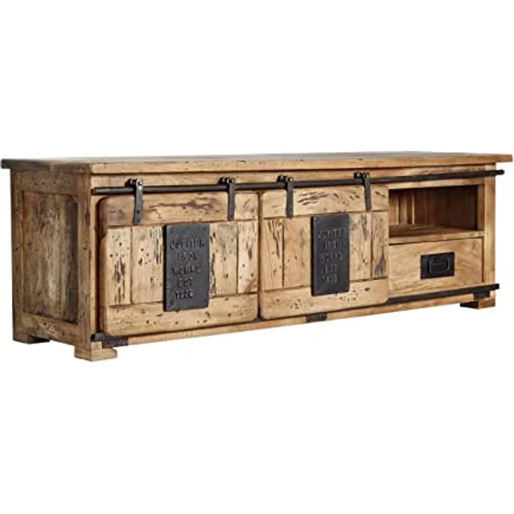 TV-Board Mango 160x45x50 natur lackiert RAILWAY #101 – Bild 2
