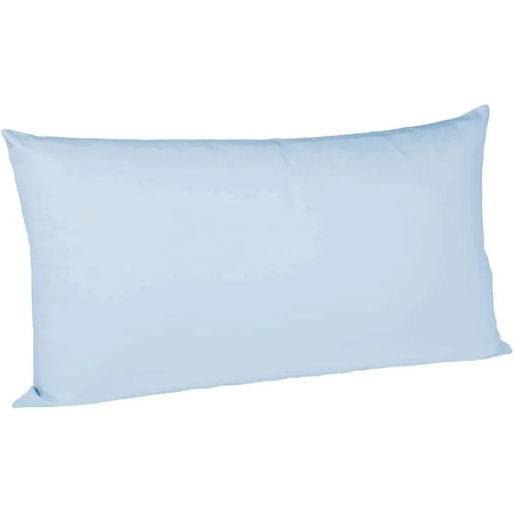 Fleuresse Mako-Satin-Kissenbezug uni colours 6056 bleu Größe 40x80 cm