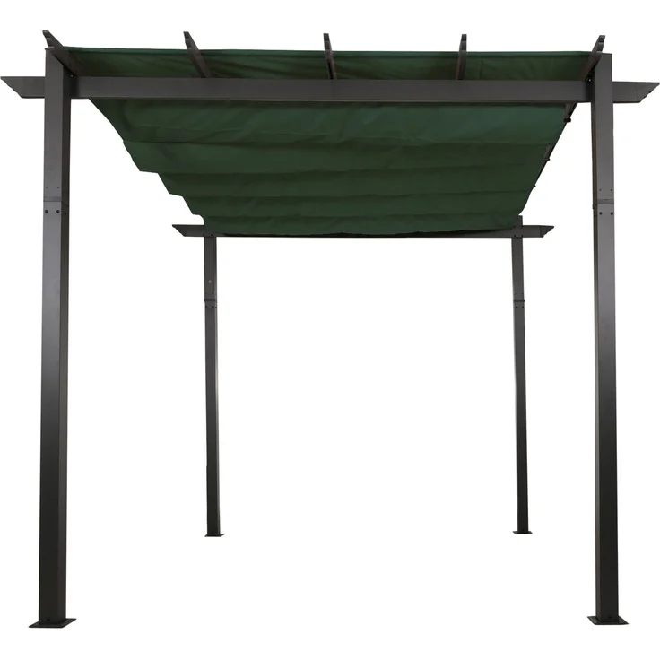 Mendler 'HWC-N93' Pergola, stabiles 8cm-Gestell mit Schiebedach UV50+ 3x3 m, Aluminium, Grün – Bild 8