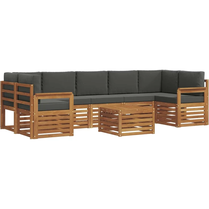 vidaXL Outdoor-Sofagarnitur 8 stk. 7-Sitzer Natur und Anthrazit 3374517 – Bild 2