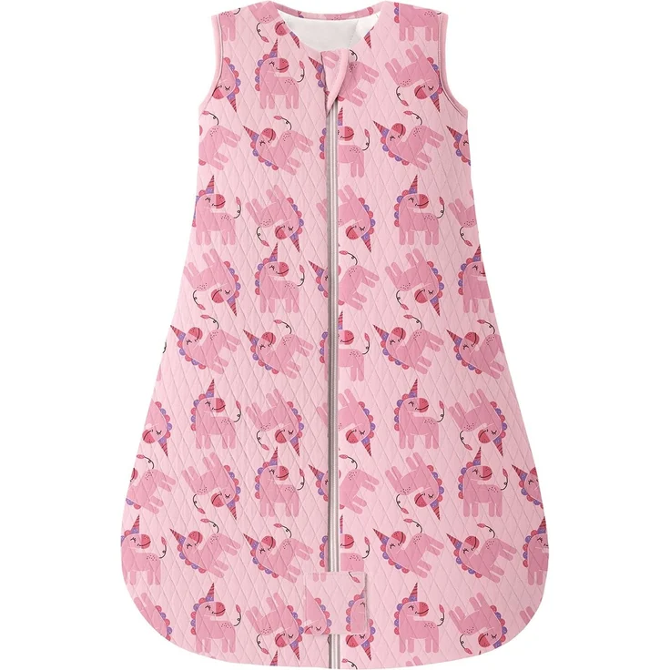 Yoofoss Schlafsack Baby Winter 2.5 Tog - 78cm/6-12 Monate Winterschlafsack Baumwolle Babyschlafsack Warm für Jungen Mädchen Einhornrosa